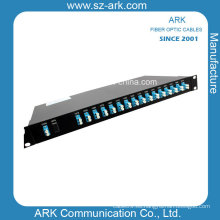 1X16 CWDM con panel de fibra y adaptadores Sc